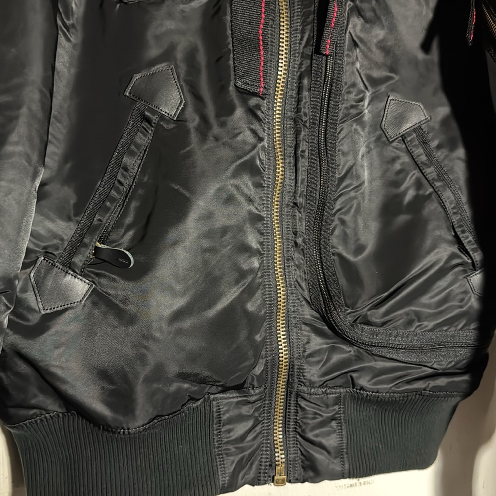ALPHA INDUSTRIES Bomber B-15 Flight Jacket Fart-Pac Eagles Vintage Coat Medium - Picture 5 of 14